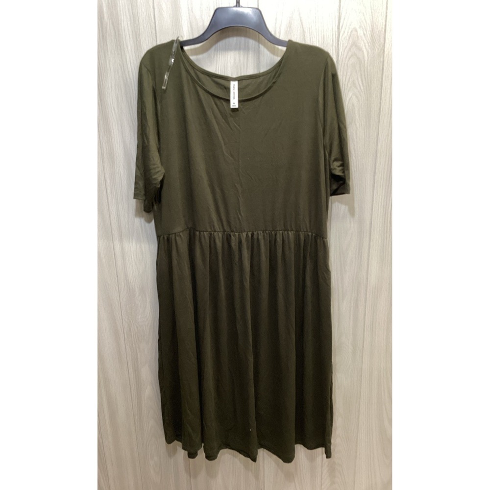 ZENANA Women's (Size‎ 2X) Short Sleeve Round Neck Pullover T-Shirt Dress Stretch
